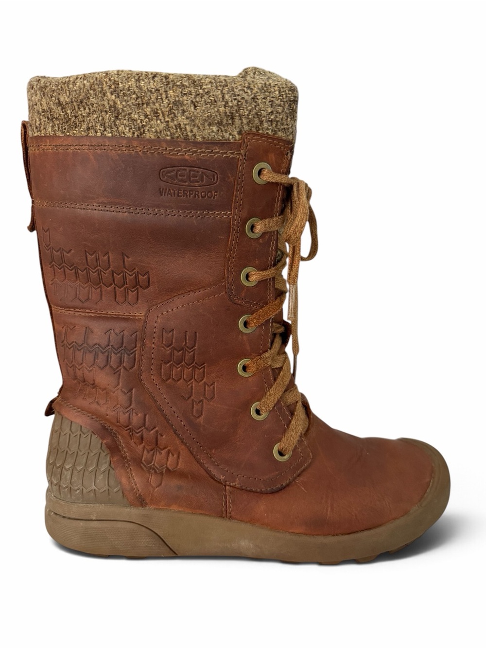 KEEN Brown Fremont Lace Tall Waterproof Insulated Winter Boots size 8.5
